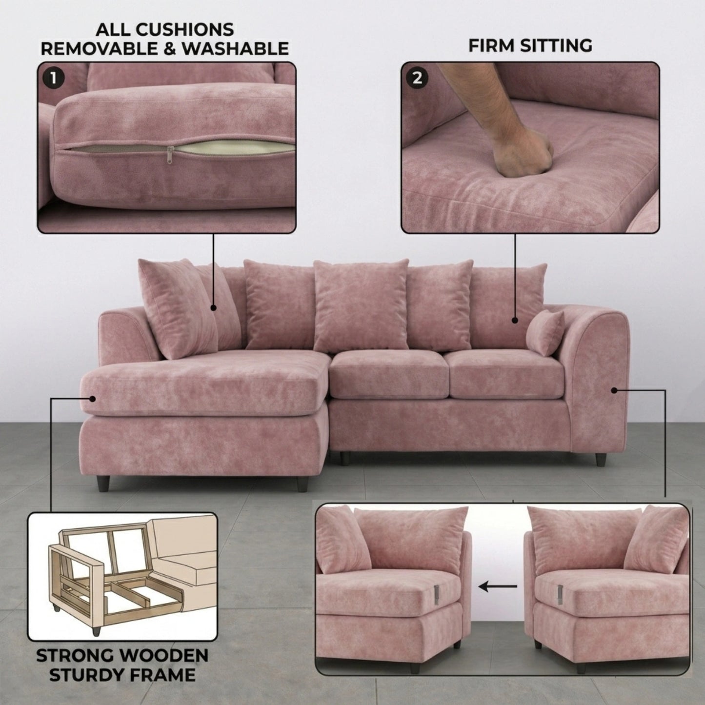 Left  Hand Facing  Pink