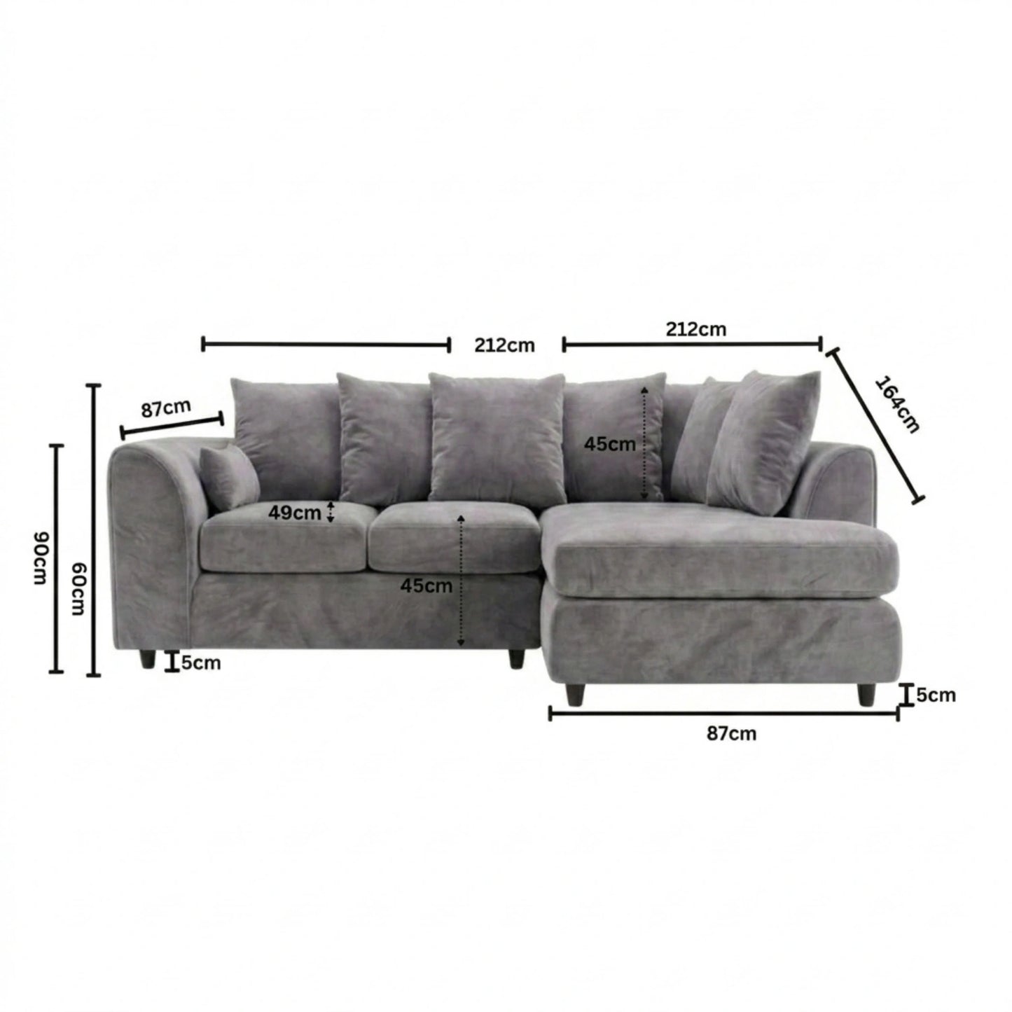 Right Hand Facing  light grey