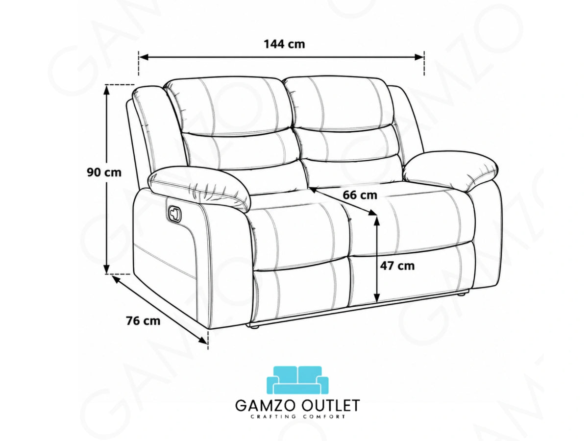 Model R 2 Seater Recliner Sofa