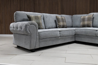Verona full back corner sofa by Gamzo Outlet, showing plush fabric upholstery and spacious seating in a modern corner design.