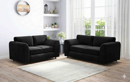 PLUSH FABRIC FULL BACK SOFA SET - Gamzo Outlet