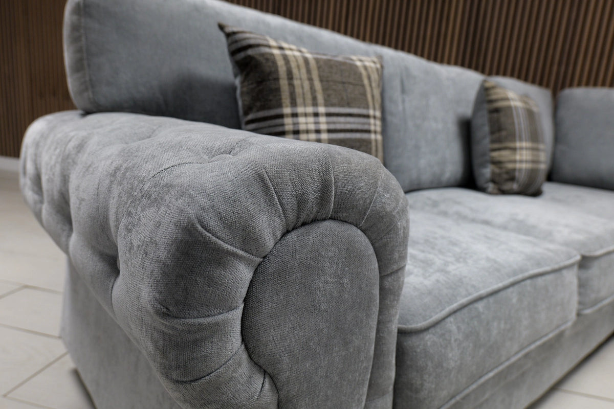 Gamzo Outlet Verona full back corner sofa with plush cushions and modern design, shown in a cozy living room setting.