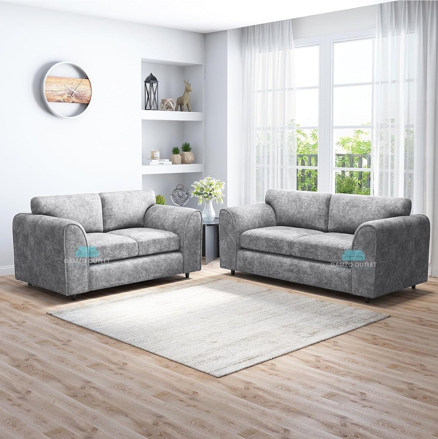 ALASKA FABRIC FULL BACK SOFA SET