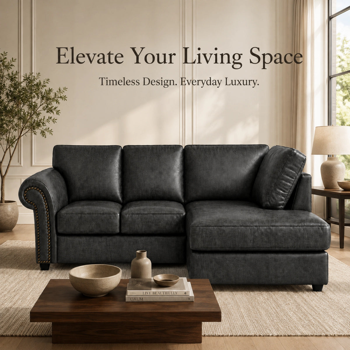 Black 4 Seater Right Hand facing