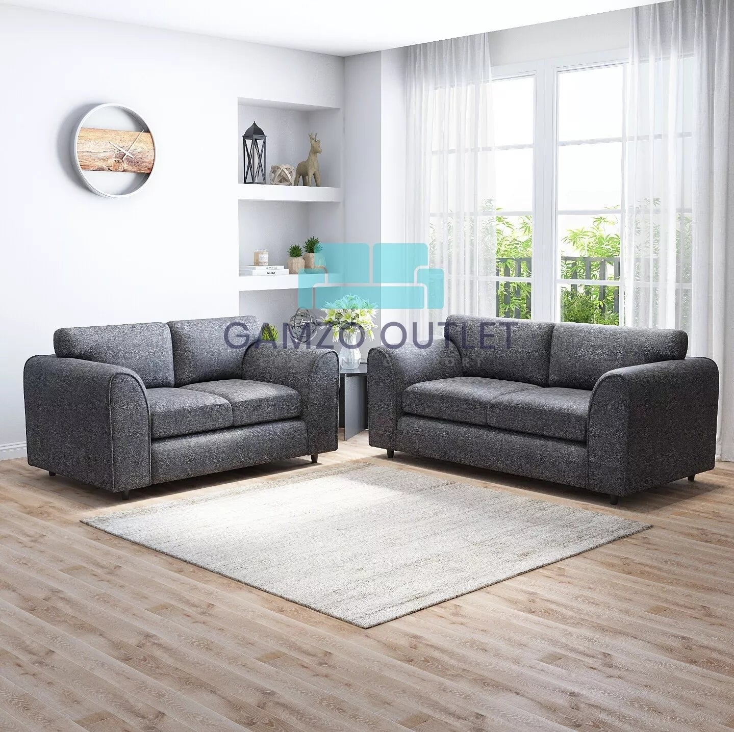 LISBON FABRIC FULL BACK SOFA SET