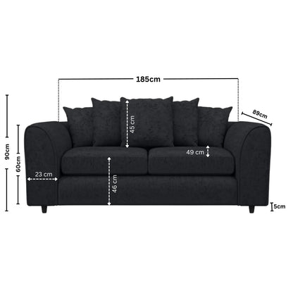3 Seater Black