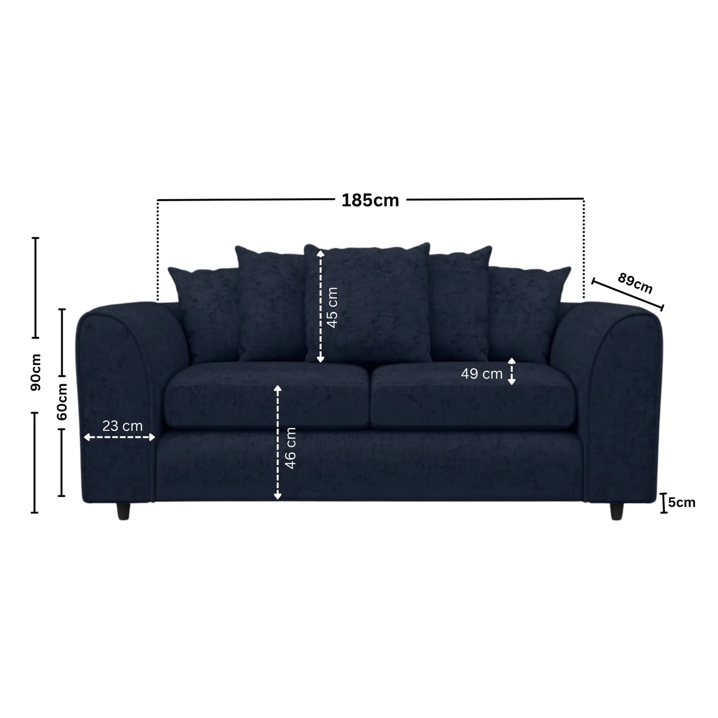 3 Seater midnight blue