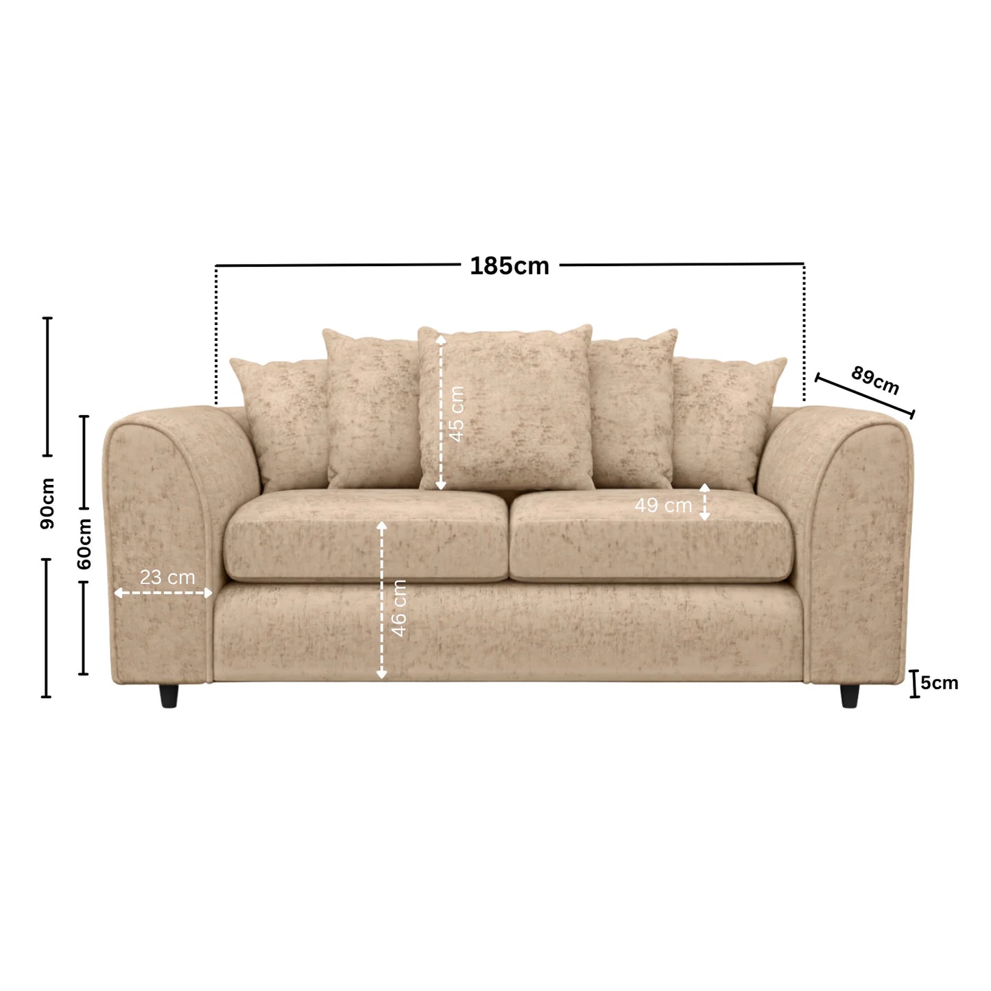 3 Seater Beige