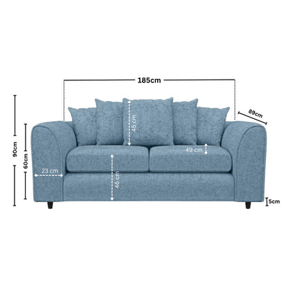 3 Seater Sky Blue