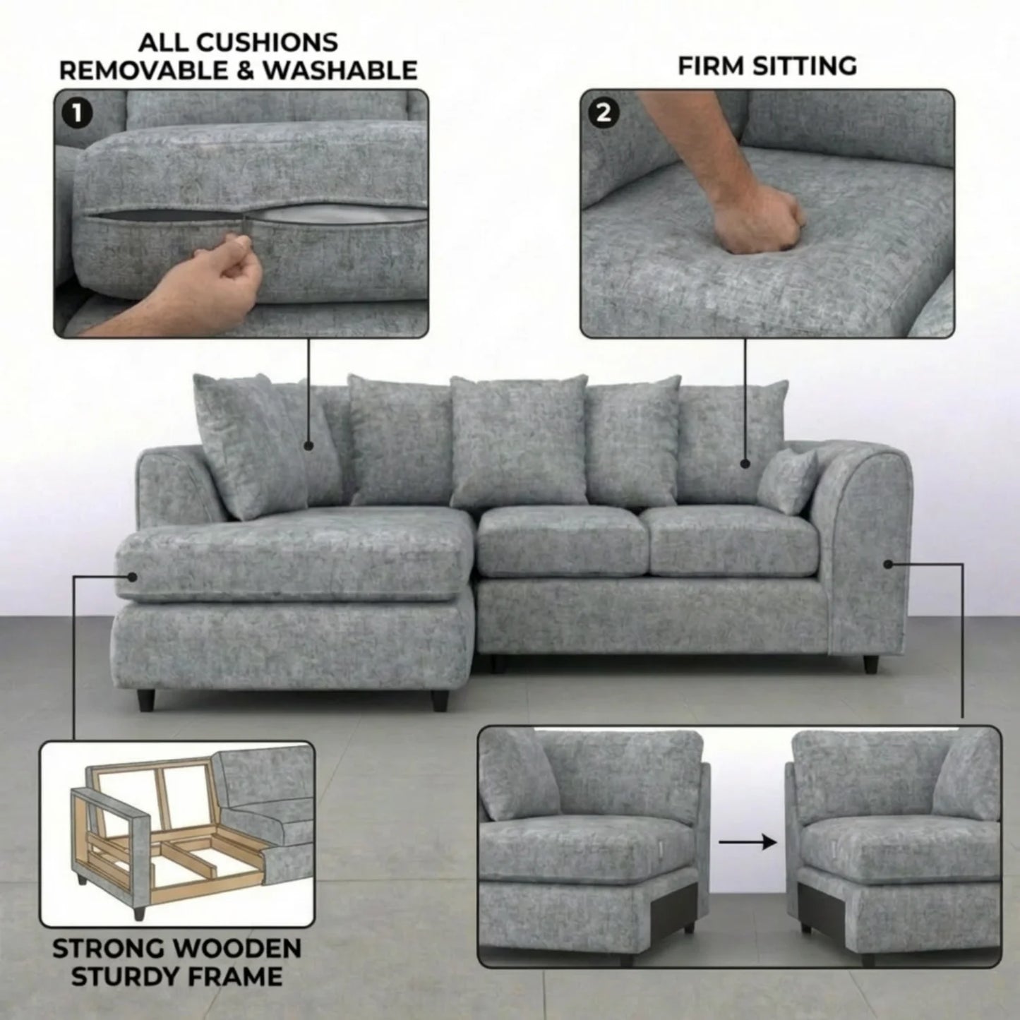 Left Hand Facing Light Grey