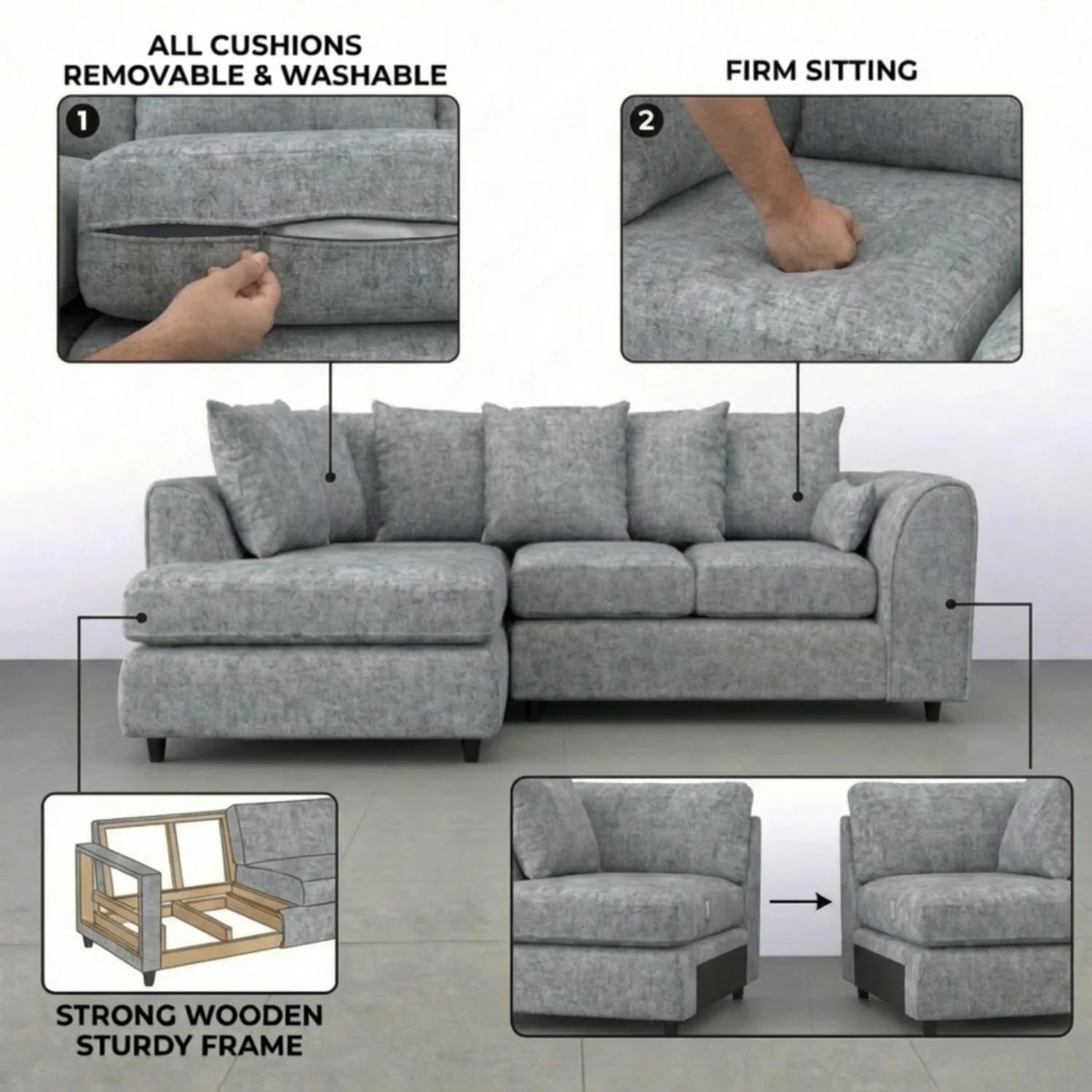 Left Hand Facing Light Grey