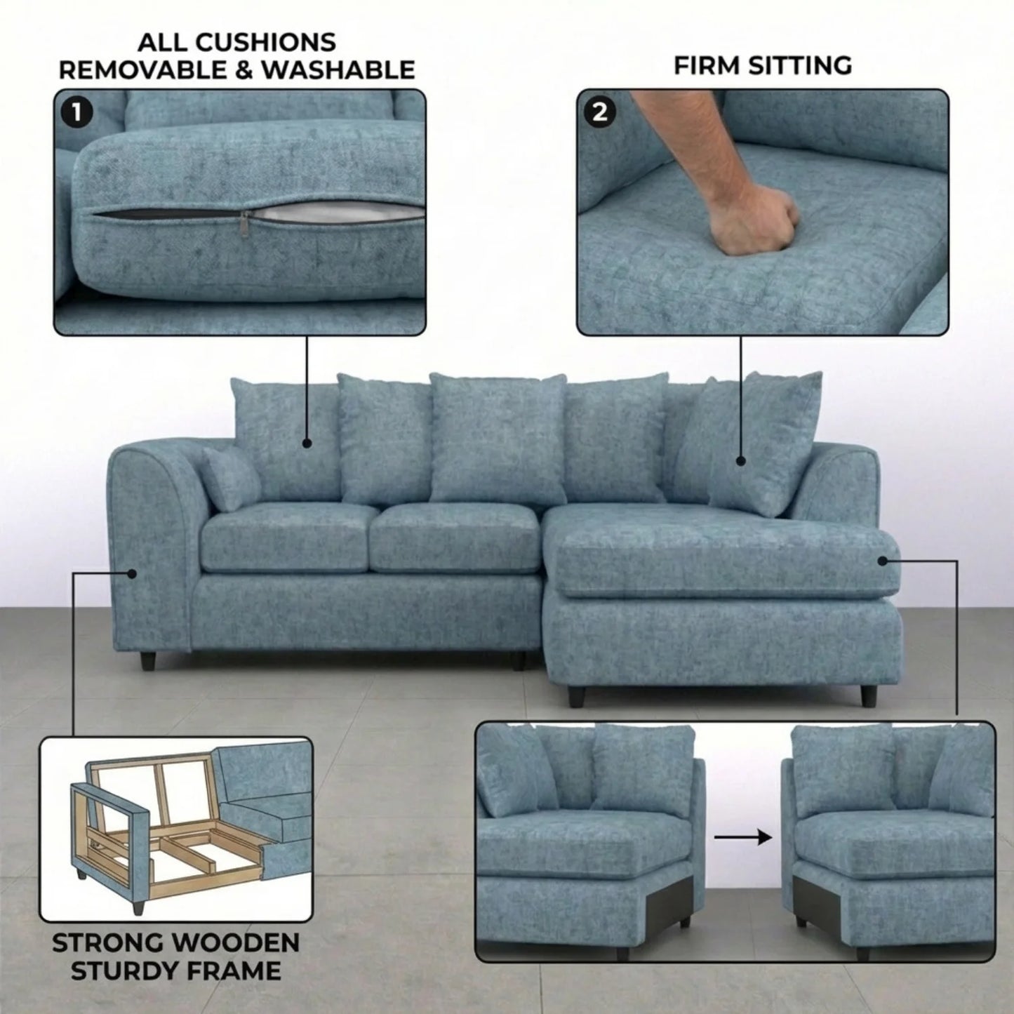 Right Hand Facing Sky Blue