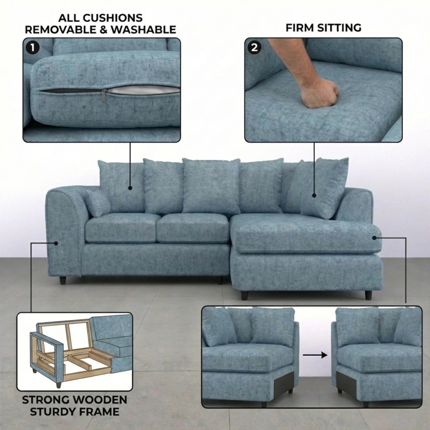 Right Hand Facing Sky Blue