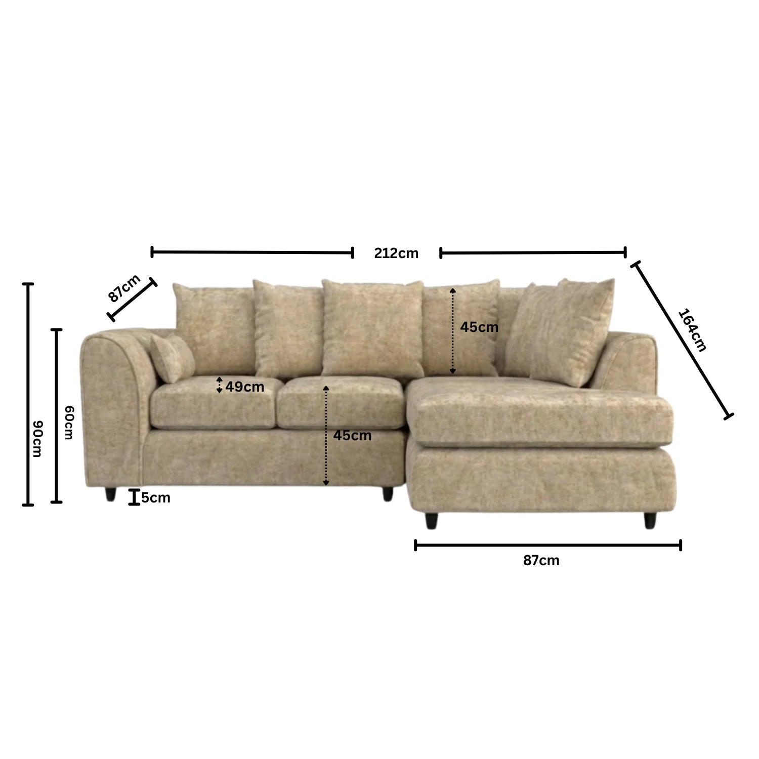 Right Hand Facing Beige