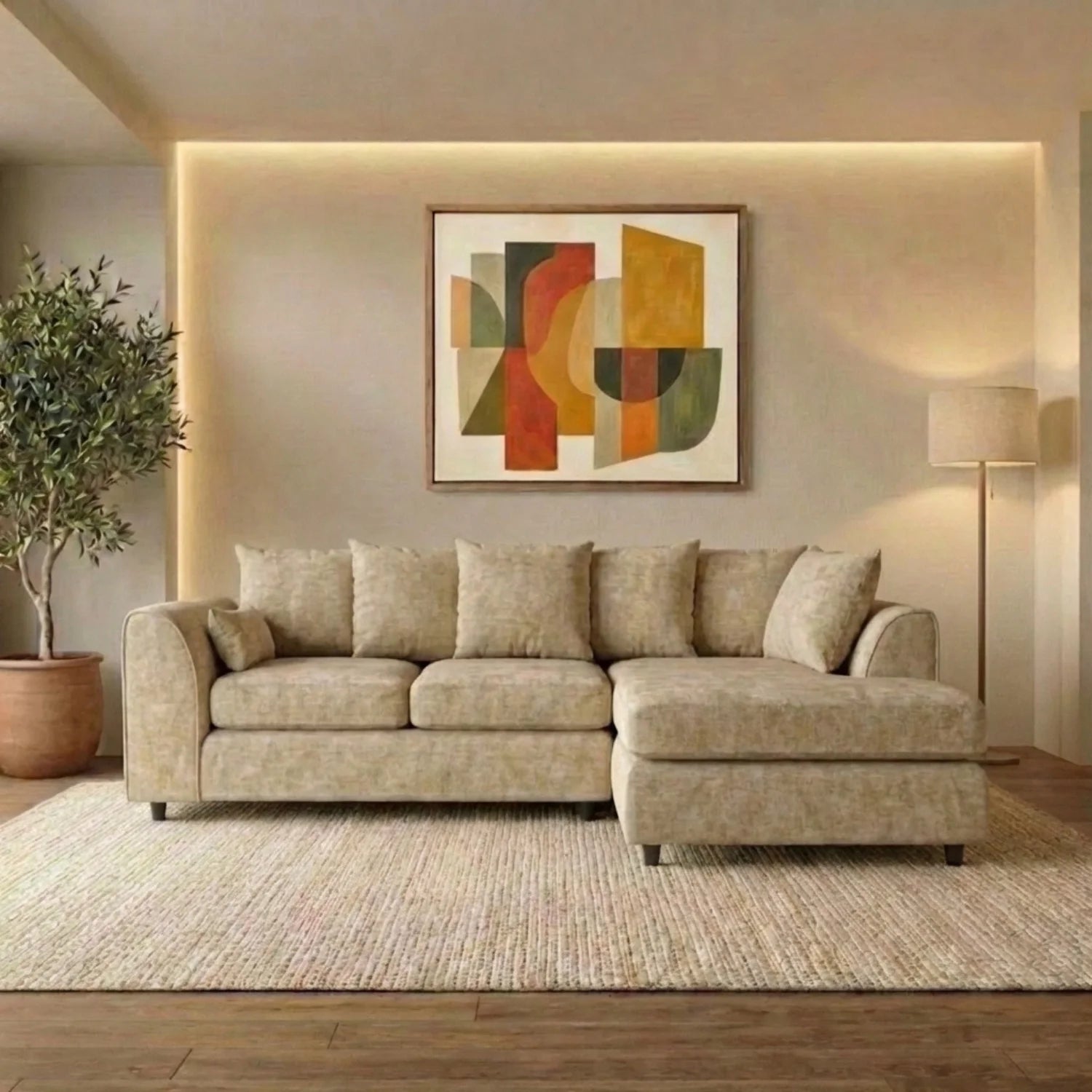 Right Hand Facing Beige