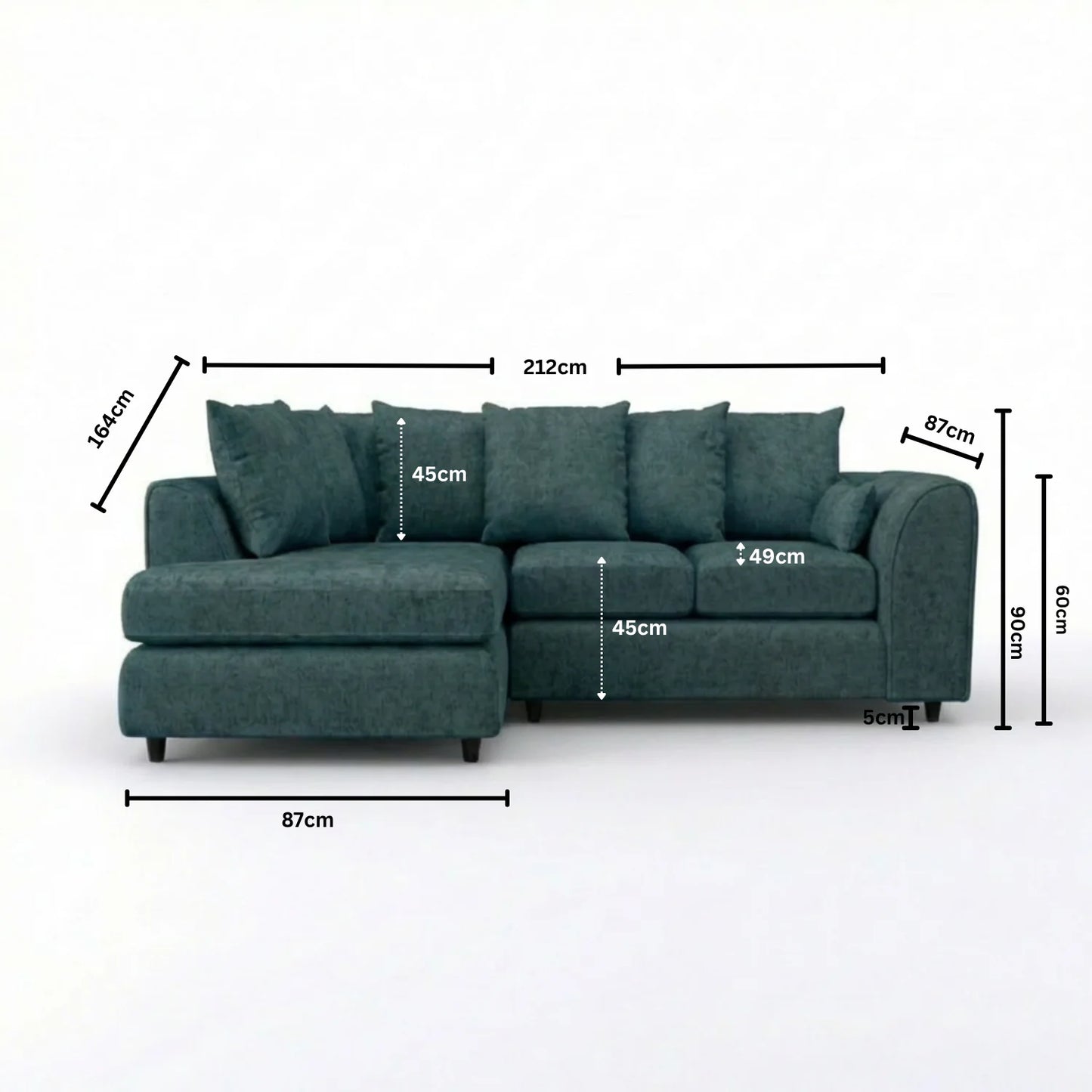 Left Hand Facing Teal