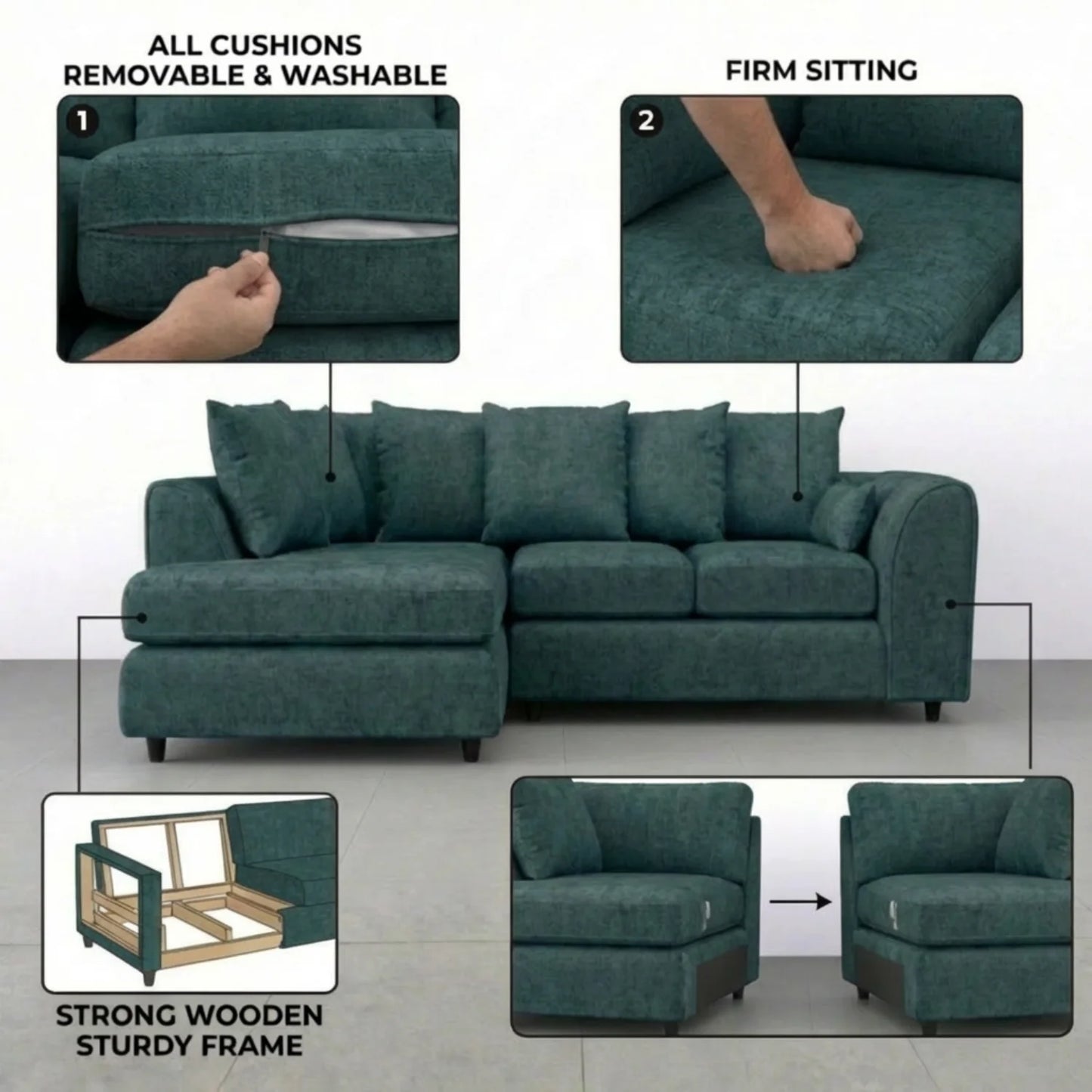 Left Hand Facing Teal