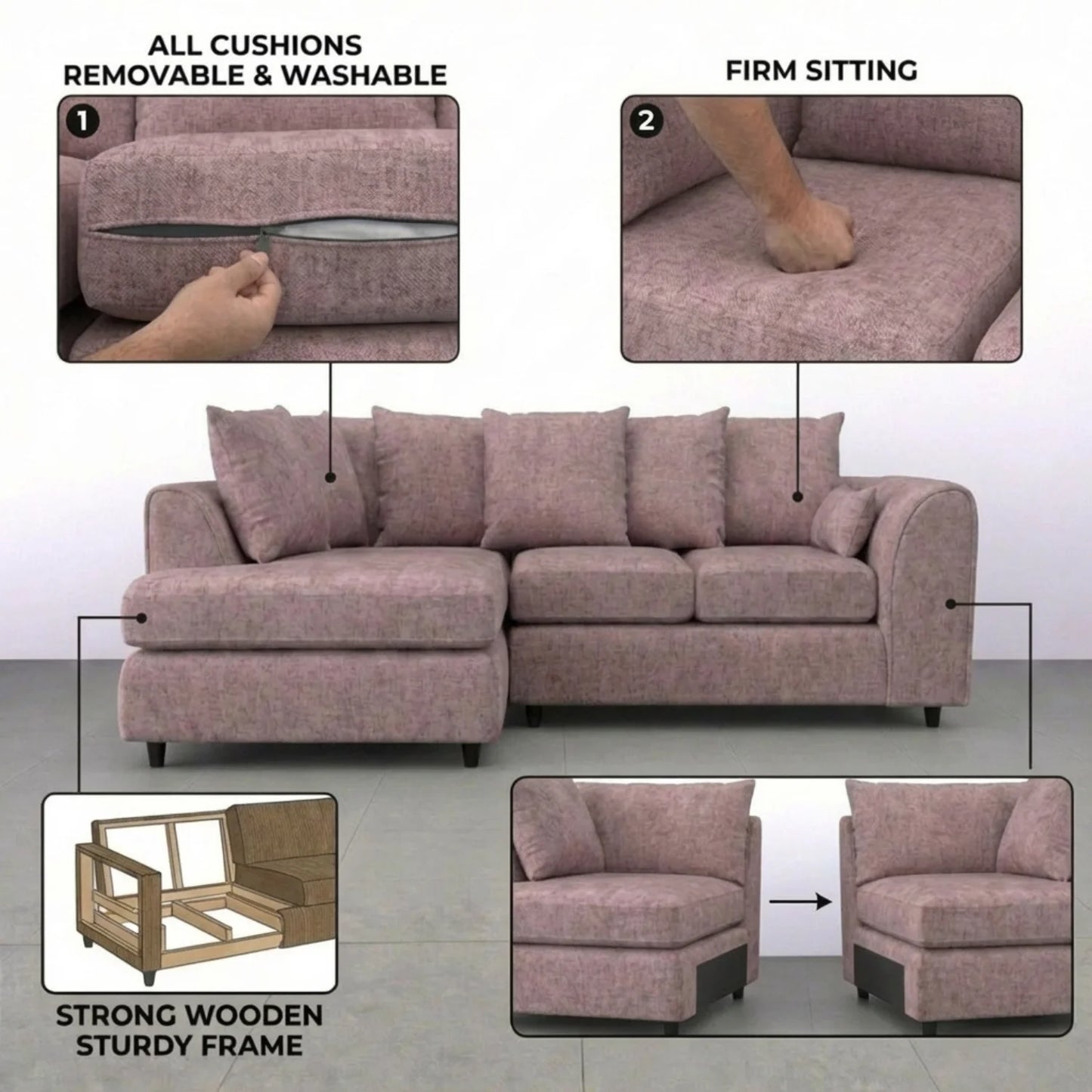 Left Hand Facing Pink