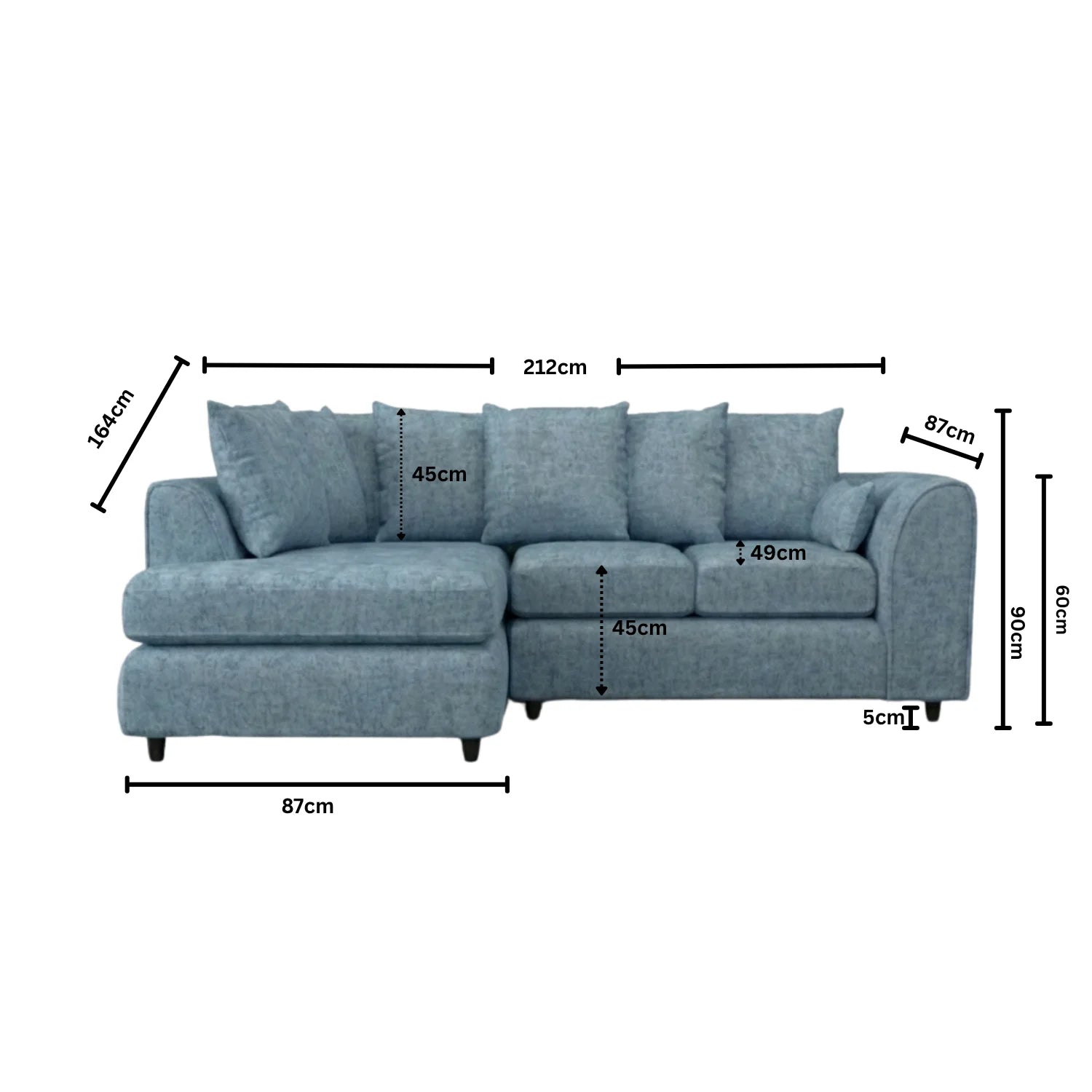 Left Hand Facing Sky Blue