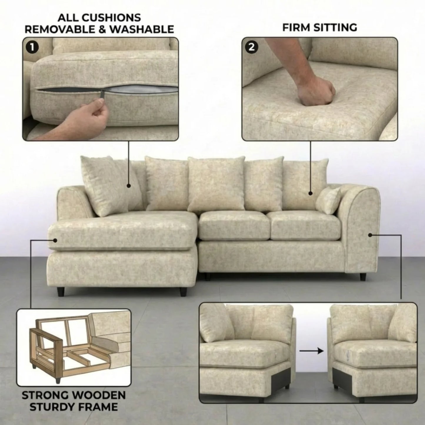 Left Hand Facing Cream