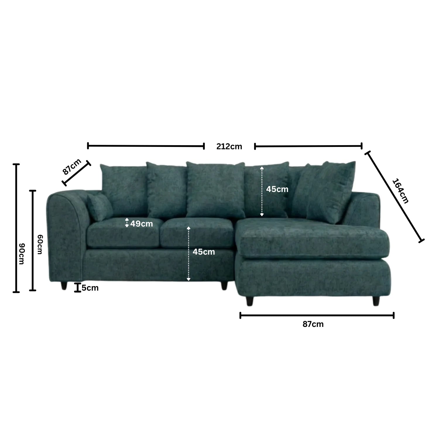 Right Hand Facing Teal