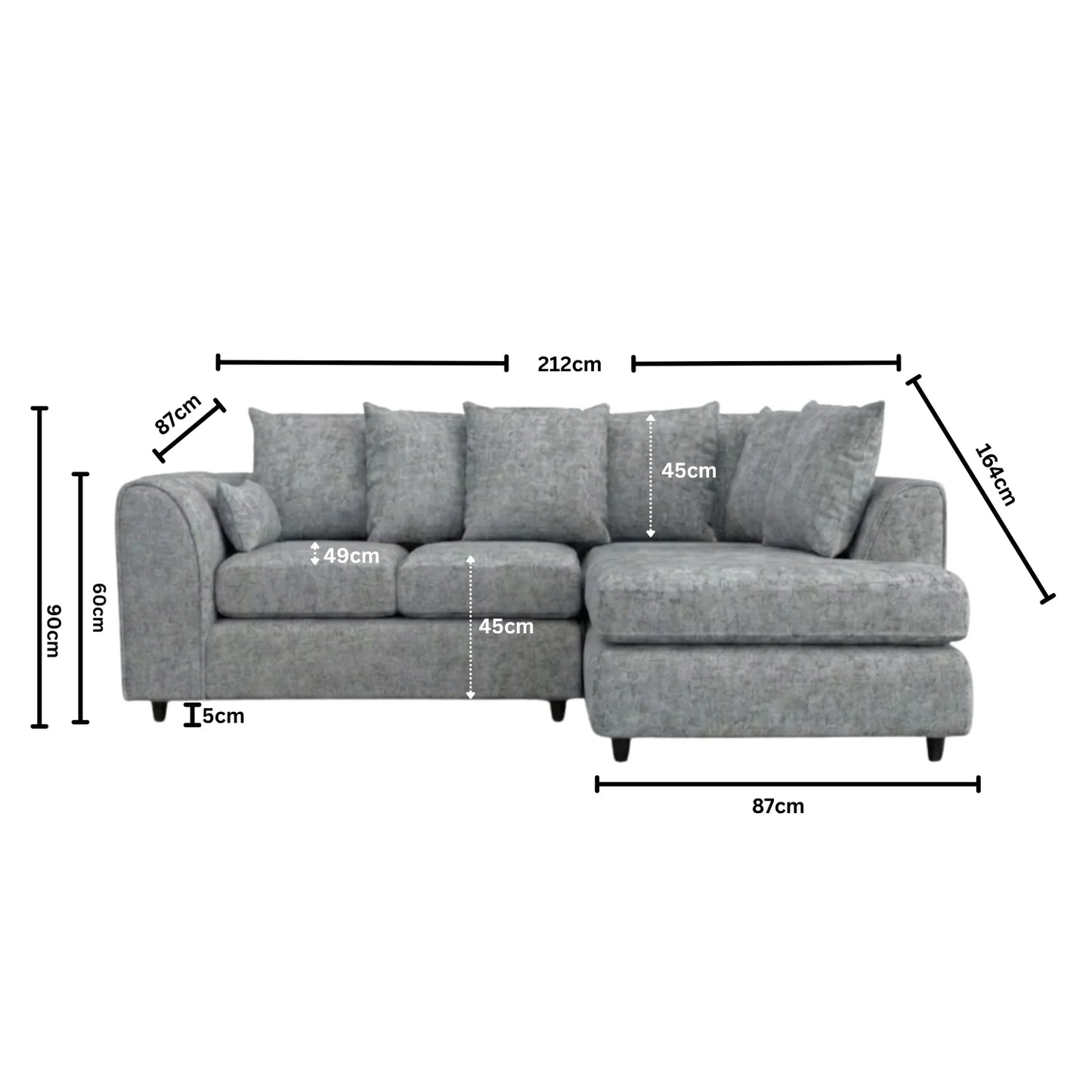 Right Hand Facing Light Grey