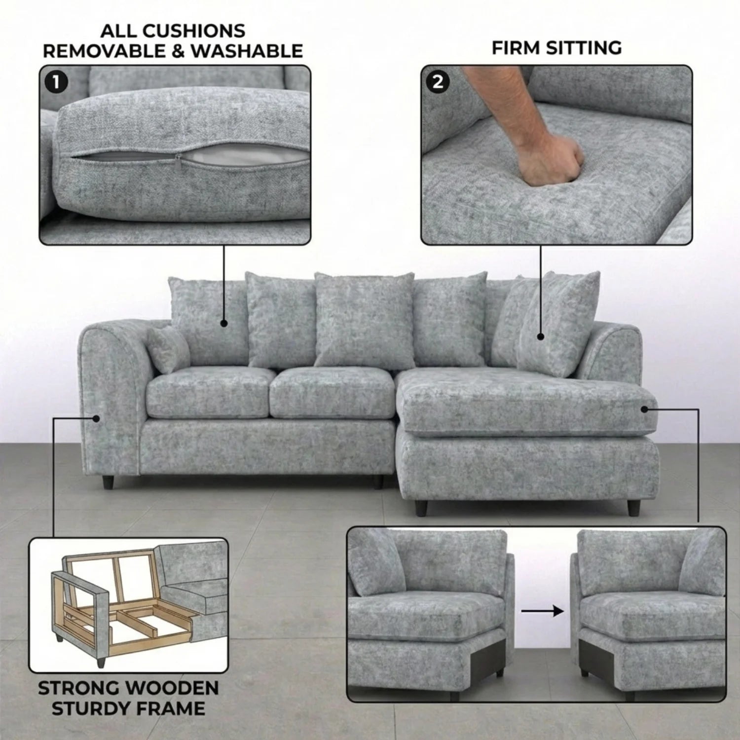 Right Hand Facing Light Grey