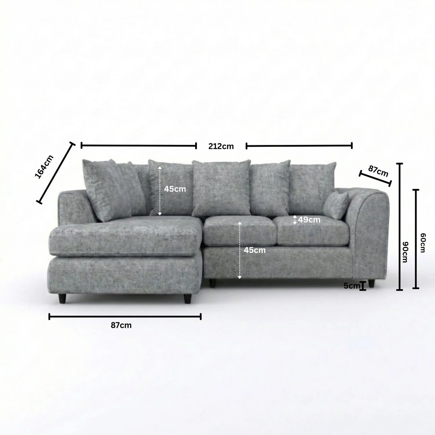 Left Hand Facing Light Grey