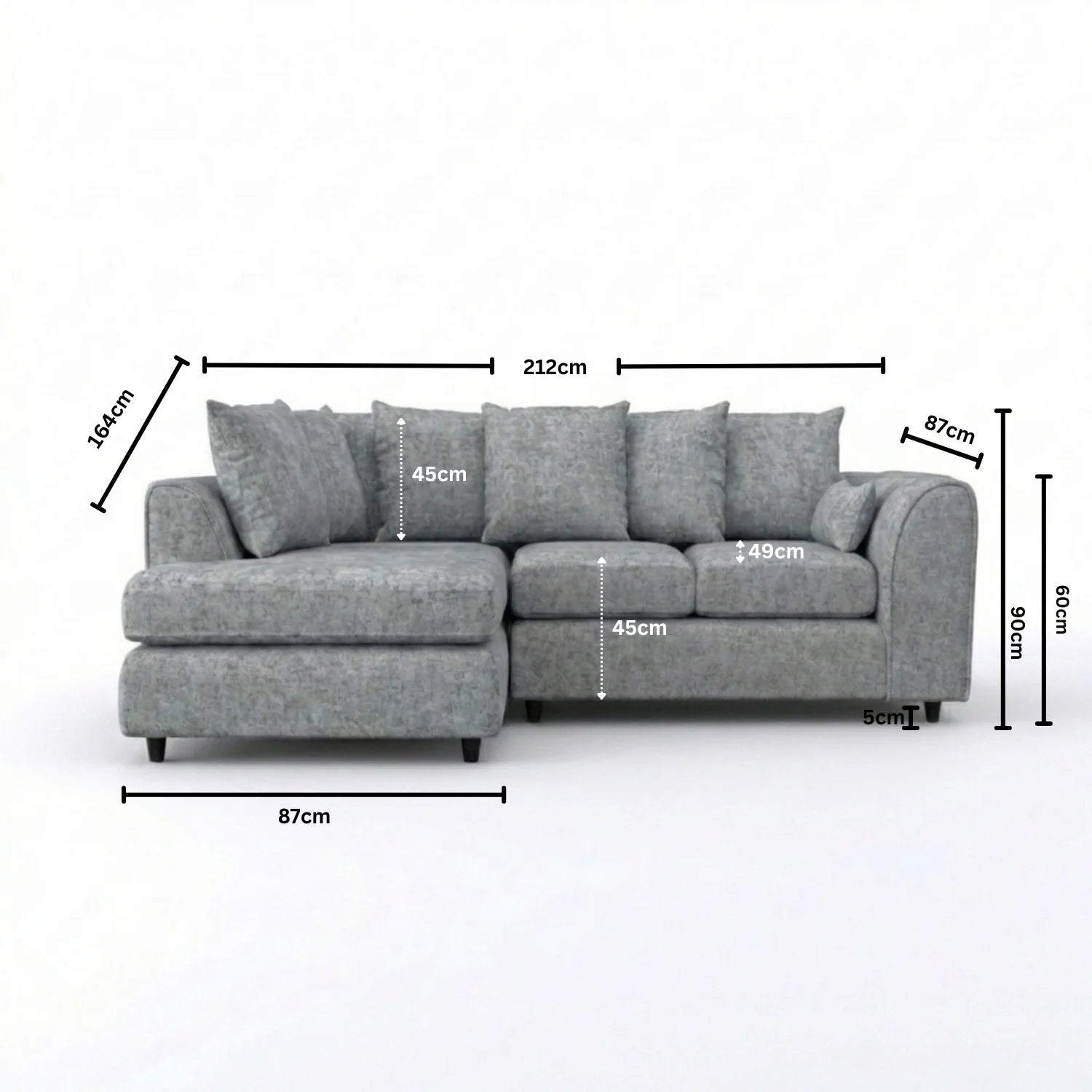 Left Hand Facing Light Grey