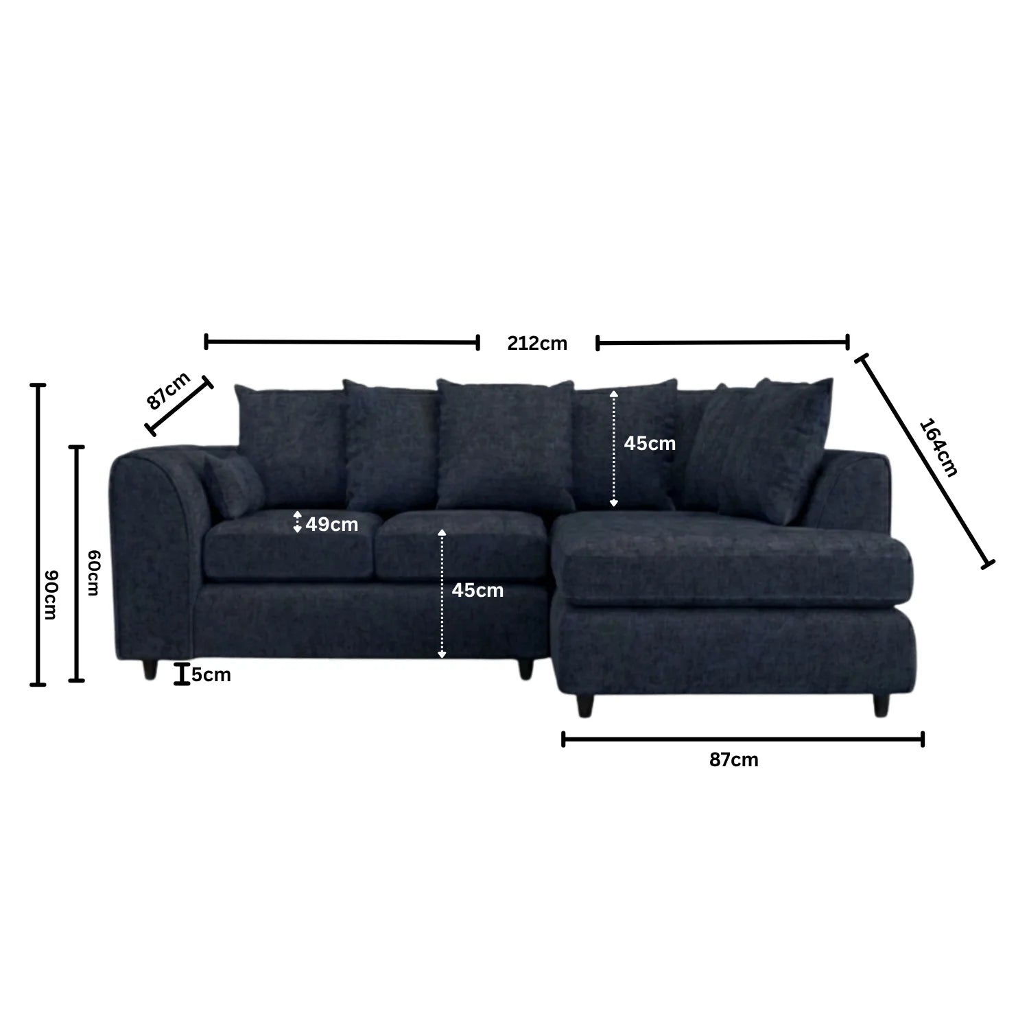 Right Hand Facing Midnight Blue