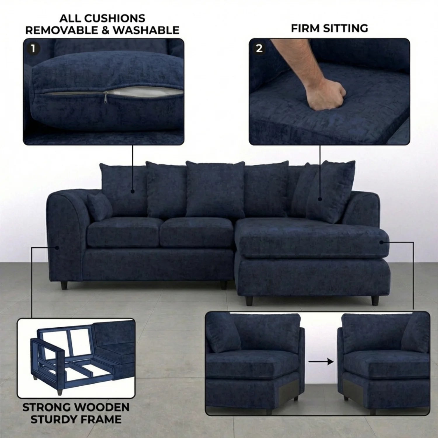 Right Hand Facing Midnight Blue