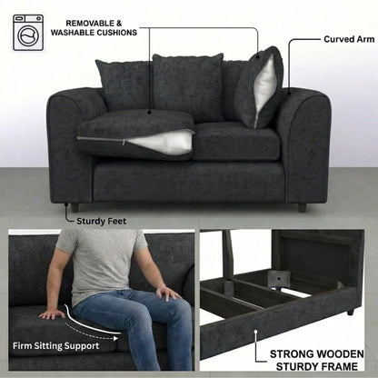 3 + 2 Seater dark grey