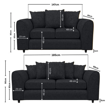 3 + 2 Seater Black