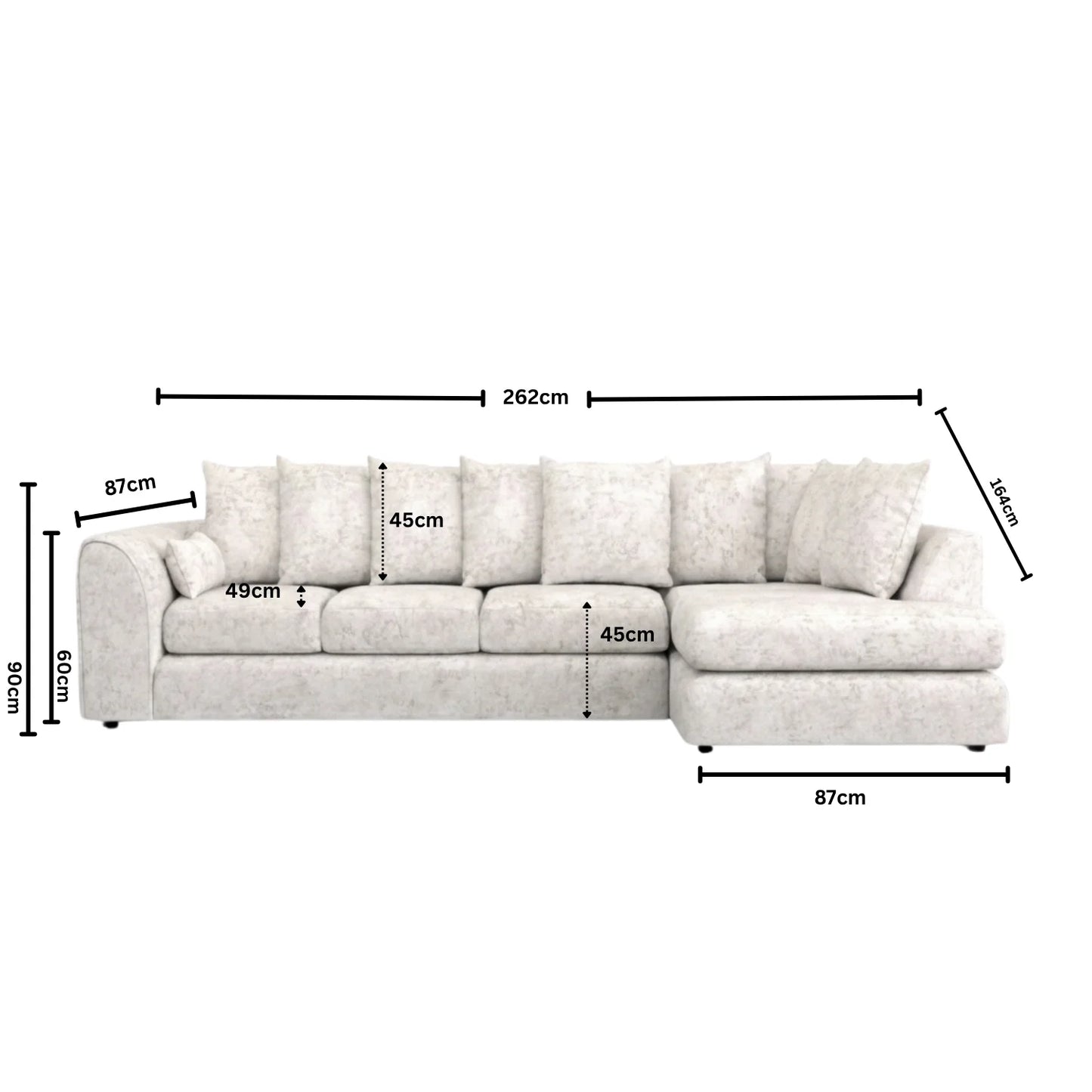 XL Right Hand Facing Cream