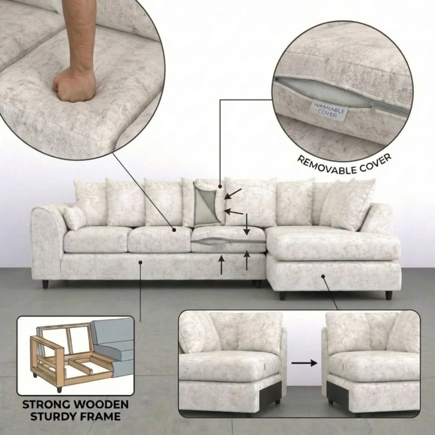 XL Right Hand Facing Cream