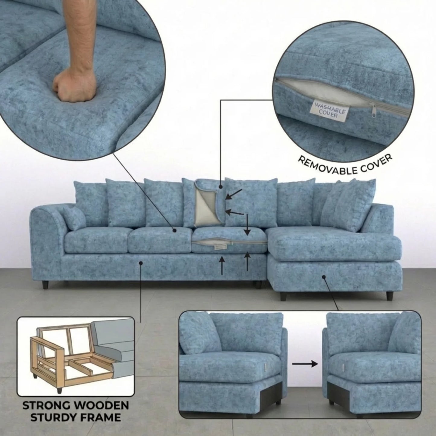 XL Right Hand Facing Sky Blue