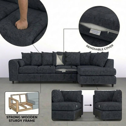 XL Right Hand Facing Dark Grey