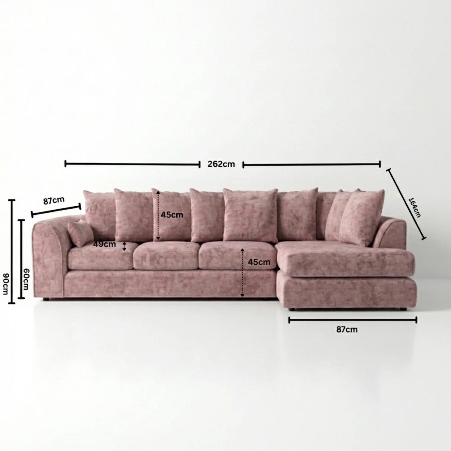 XL Right Hand Facing Pink