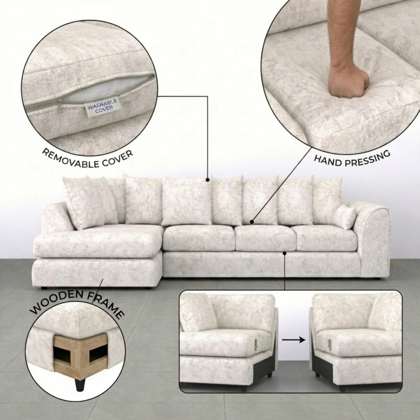 XL Left Hand Facing Cream