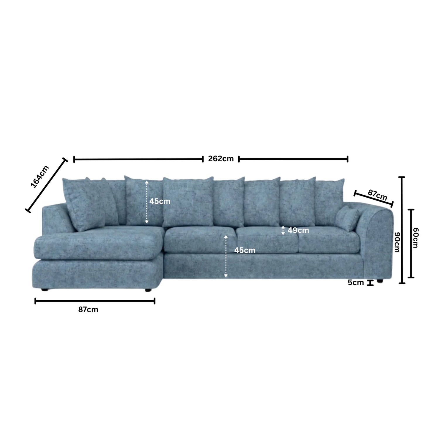 XL Left Hand Facing Sky Blue