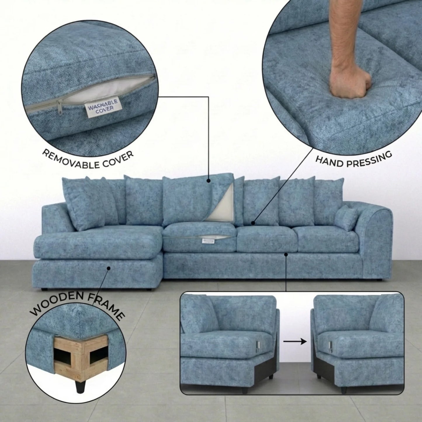 XL Left Hand Facing Sky Blue