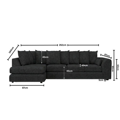 XL Left Hand Facing Black