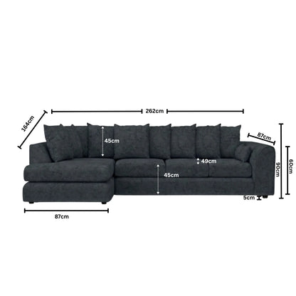 XL Left Hand Facing Dark Grey