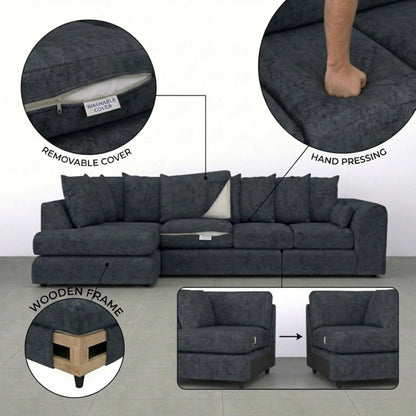 XL Left Hand Facing Dark Grey