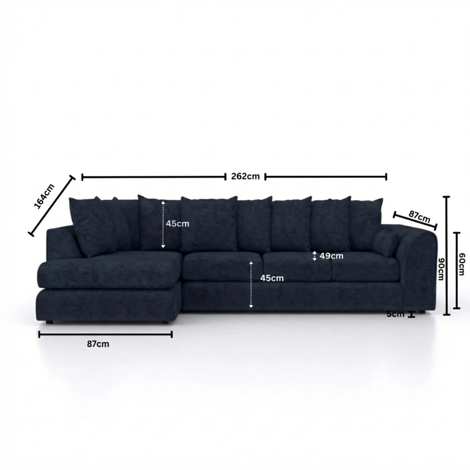 XL Left Hand Facing Midnight Blue