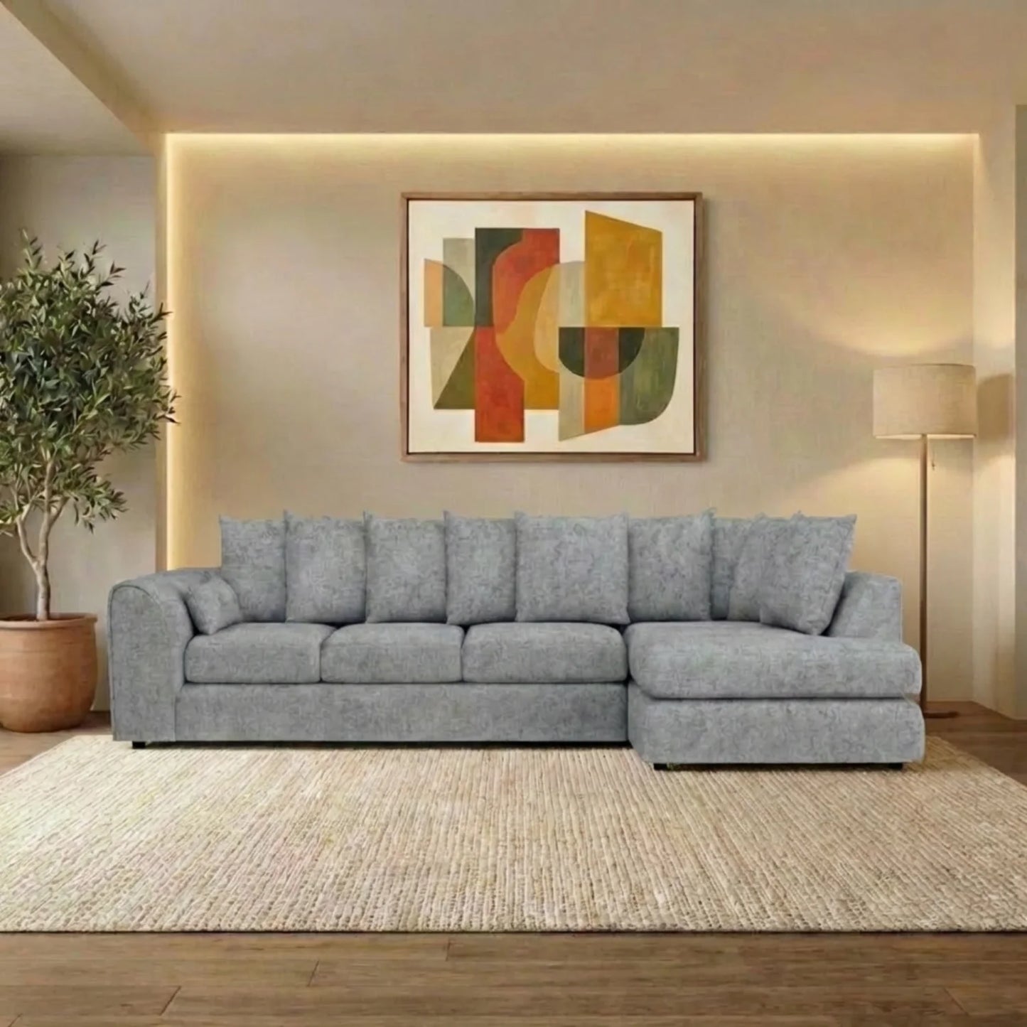 XL Right Hand Facing Light Grey