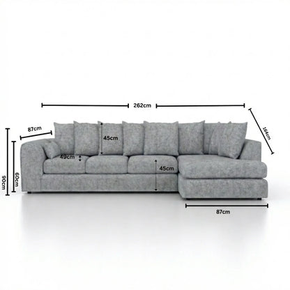 XL Right Hand Facing Light Grey