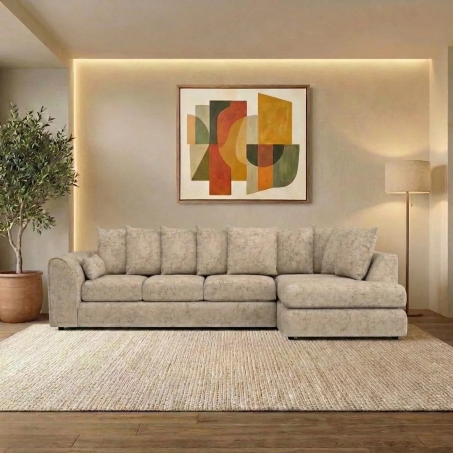 XL Right Hand Facing Beige