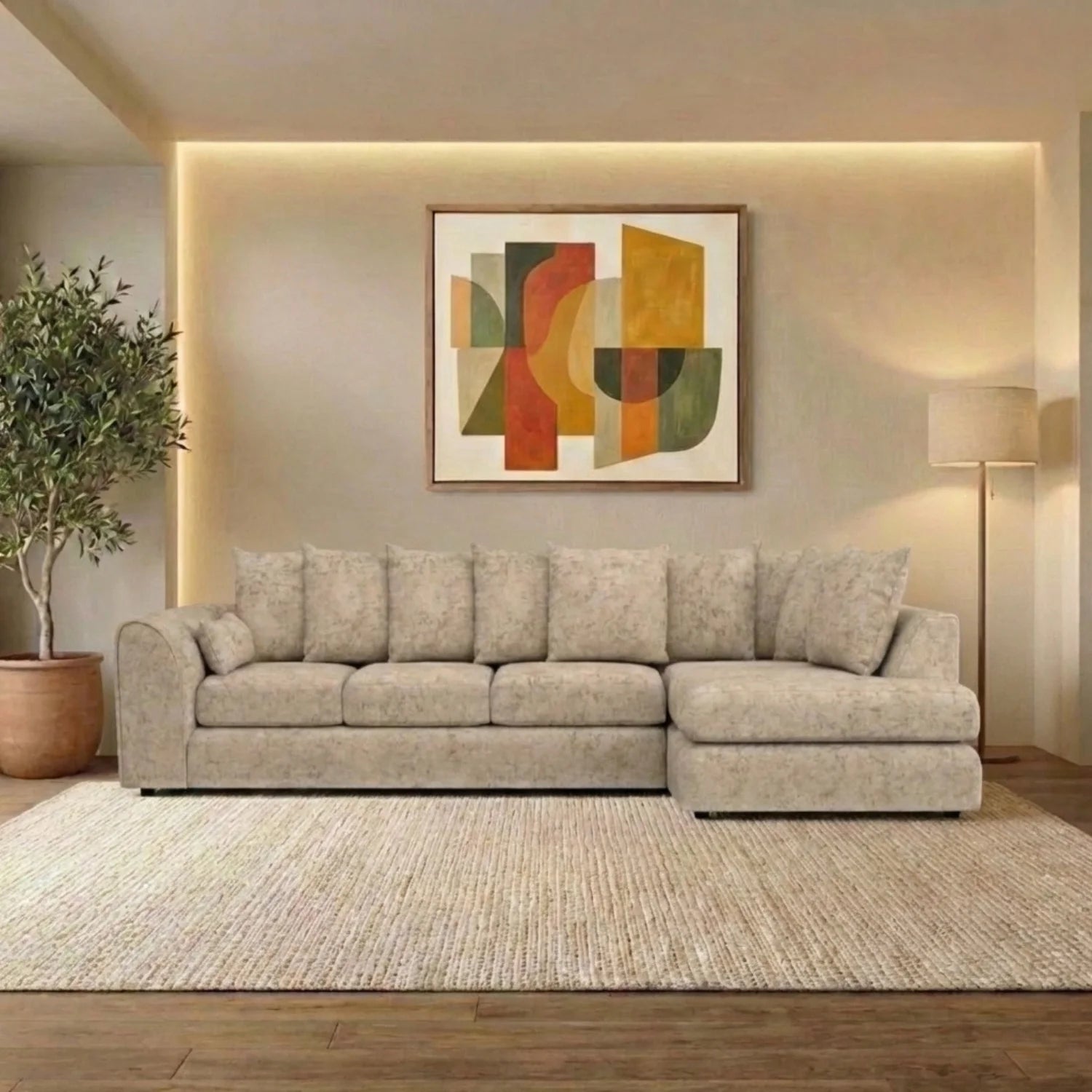 XL Right Hand Facing Beige