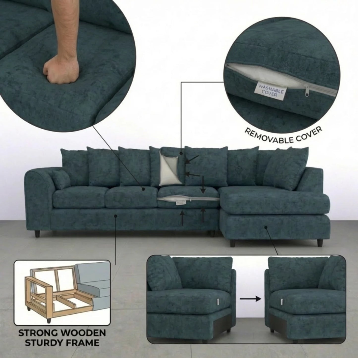 XL Right Hand Facing Teal